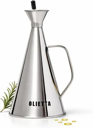 Olietta Botella Dispensadora de Aceite de Oliva de Acero Inoxidable Antigoteo a Prueba de Fugas Sin Derrames Vertedor de Vinagre y Rociador de