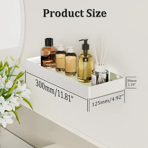 Miniatura 5 de Alise Estantes de baño, estantes flotantes de vidrio negro para baño, estante de baño montado en la pared sobre el inodoro, estante de pared