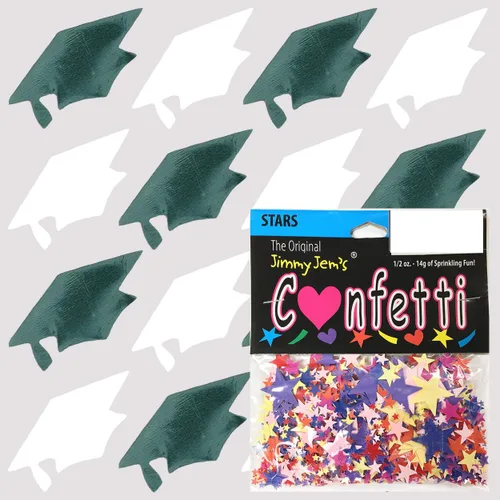 Miniatura 66 de Confetti Grad Cap Negro, Azul Marino Combo - 2 bolsas de media onza (1 oz)