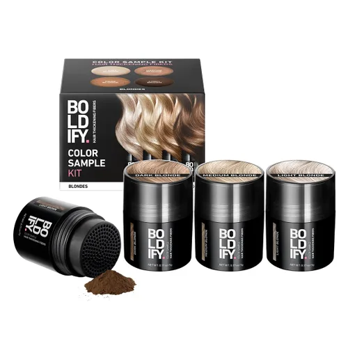 Boldify - Kit de muestra de fibras capilares de color - Rellena el cabello fino y delgado para un aspecto instantáneamente más lleno y grueso - 14