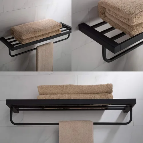 Miniatura 3 de KRAUS Stelios KEA-19942MB - Estante de baño con toallero, acabado negro mate