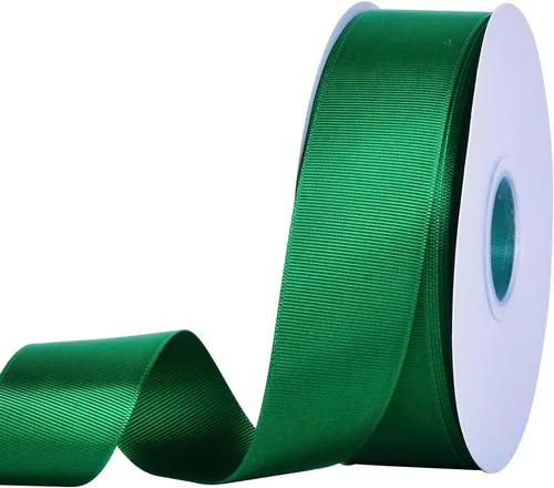 Miniatura 124 de YAMA Rollo de cinta de grogrén sólido, 1 pulgada, 25 yardas para cintas de envoltura de regalos, color blanco