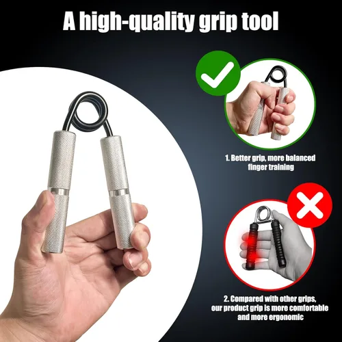 Miniatura 3 de Entrenador de fuerza de agarre, paquete de 4, 50 libras a 200 libras, ejercitador de mano, fortalecedor de antebrazo, dedo, antideslizante, adecuado