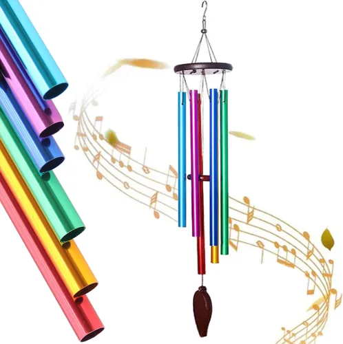Campanillas de viento de tono al aire libre, tubos de aluminio, campanillas de viento de color de música de madera, para decoración de campanillas