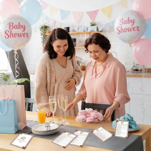 Miniatura 4 de Baby Feud - Juego de baby shower, estilo café, divertidas tarjetas de relleno para niños y niñas, decoración de mesa de fiesta de revelación