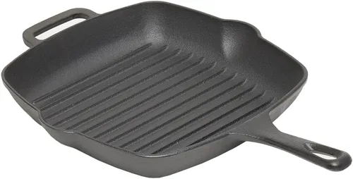Miniatura 7 de Home Basics - Sartén de hierro fundido de 12 pulgadas (negro), sartén para panqueques, carne y pescado, sartén grande para estufa y fogata