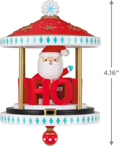 Miniatura 5 de Hallmark Keepsake Adorno Navideño Colgante con Movimiento 2023, Santa-Go-Round, Carrusel Ho Ho Ho, Regalos para Coleccionistas de Santa