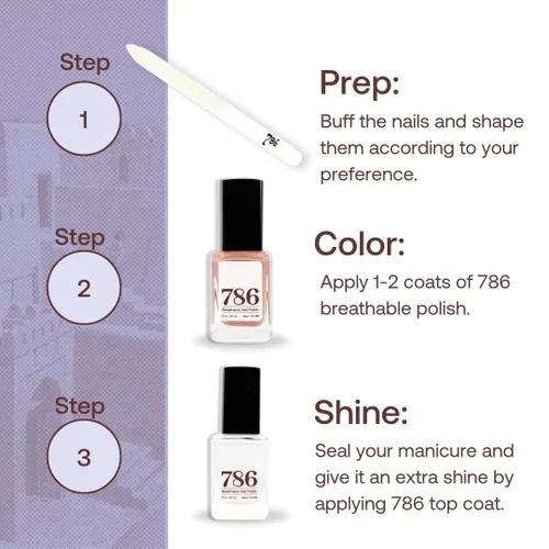 Miniatura 6 de 786 Cosmetics - Juego de 4 esmaltes de uñas transpirables, vegano, libre de crueldad, saludable, galardonado, halal, de secado rápido
