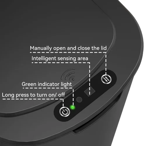 Miniatura 4 de Botes de Basura de 5 Galones con Sensor de Movimiento para Baño, Botes de Basura Automáticos con Tapa, sin Contacto, Inteligentes, Delgados