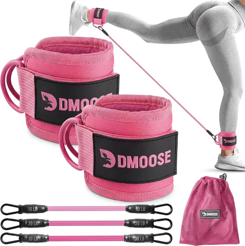 Miniatura 20 de DMoose Fitness Ankle Strap for Cable Machine - One Size Fit with Premium Padding Cuffs, Ankle Bands for Working Out, Booty Workouts, Leg Extension