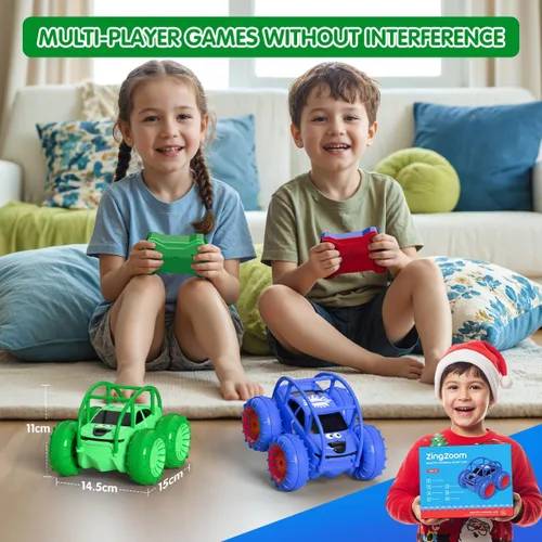 Miniatura 6 de Coche de control remoto, carga directa rápida, auto a control remoto, anfibio, recargable, auto de acrobacias giratorio de 360°, LED de 2.4 GHz