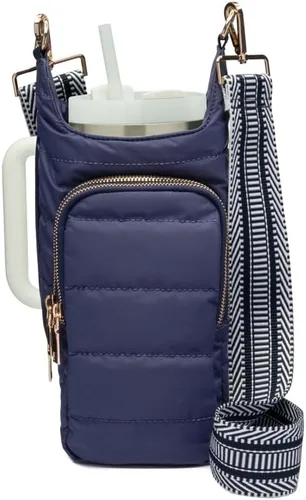 Miniatura 23 de WanderFull® Ranura con cremallera original HydroBag® HANDLE™ para mango, soporte para botella de agua cruzado manos libres y accesorios para vasos