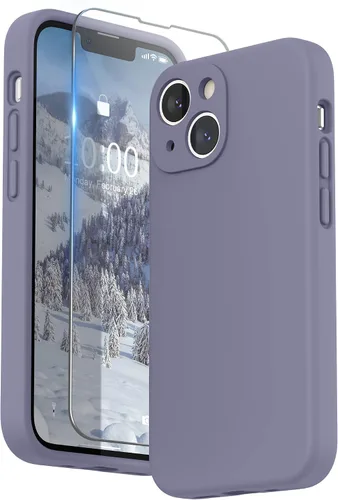 Miniatura 13 de SURPHY Funda compatible con iPhone 13 Mini con protector de pantalla, (protección de cámara y forro de microfibra suave), funda de silicona líquida