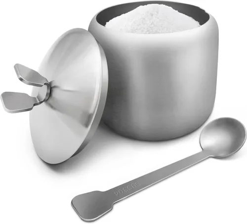 Miniatura 9 de Tazón de Acero Inoxidable para Azúcar, Frasco para Condimentos de Café, Recipiente para Especias, Olla para Condimentos con Tapa y Cuchara