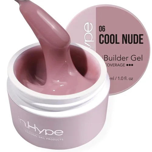 Miniatura 20 de IN.HYPE Gel duro profesional UV/LED para extensión de uñas, fortalecimiento, superposiciones de lima (lechoso #1)