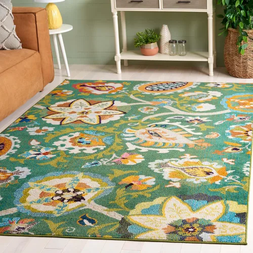 Miniatura 7 de SAFAVIEH Colección Monaco - Alfombra para pasillo, 2.2 x 6 pies, color marfil y multicolor, diseño floral bohemio, no desprende pelusa y de fácil