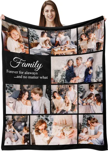 Miniatura 25 de Envío al día siguiente, manta personalizada con foto y texto impresos en EE. UU., cobijas con fotos personalizadas y mantas para lanzar, manta Foto