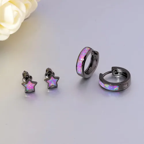 Miniatura 189 de CiNily Aretes Huggie de ópalo con bisagras, chapados en oro, hipoalergénicos, pequeños aretes de aro para mujeres, adolescentes, niñas, hombres