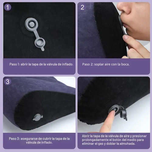 Miniatura 3 de Sex Toys - Cojín de cuña con posición triangular, rampa inflable para muebles, parejas, posicionamiento de juguete para posición más profunda