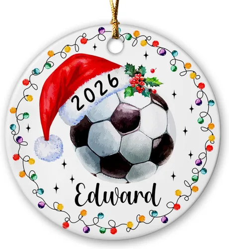 Miniatura 13 de Adorno de Navidad de bádminton 2024, adorno personalizado de jugador de bádminton con nombre y año, regalo personalizado de recuerdo de cerámica