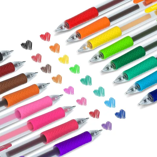 Miniatura 2 de Juego de bolígrafos de gel Smart Color Art, 16 colores, punta mediana, bolígrafos de tinta de gel retráctiles con agarre cómodo, escritura suave