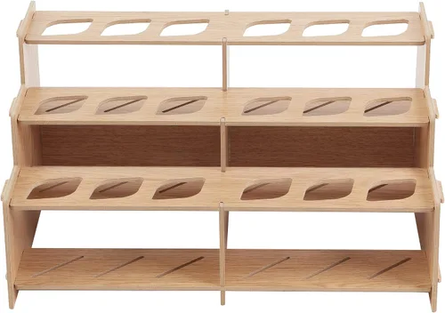 Miniatura 20 de Mezzo Artist Paint and Brush Rack - Soporte de Escritorio Multicapa de Laminado Veteado de Madera Organizador de Almacenamiento y Exhibición