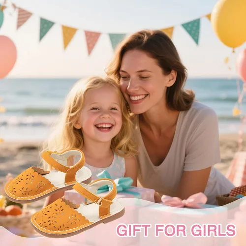 Miniatura 124 de THEE BRON Sandalias cómodas para niñas, zapatos para niños, sandalias rellenas