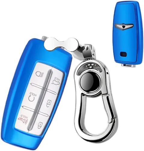 Hyundai Genesis - Funda para llavero compatible con Hyundai Genesis G70 GV70 G80 GV80 G90 GV90 GV90 de silicona TPU funda protectora con llavero