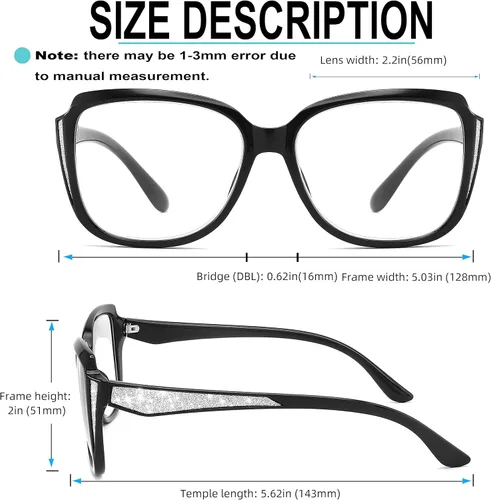Miniatura 4 de Oversized Reading Glasses Cat-eye Full Frame Sun Readers for Women