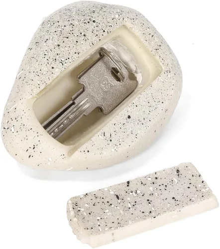 Miniatura 7 de 1 unids impermeable resina falsa piedra al aire libre clave corrector para jardín/patio/decoración al aire libre/decoración oculta blanco