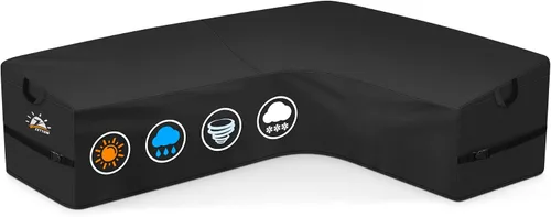 Miniatura 9 de Zettum Funda seccional en forma de L para exteriores, funda de sofá modular 600D para patio, fundas impermeables para muebles de patio para sofá