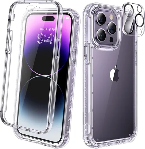 Miniatura 17 de Diaclara - Funda compatible con iPhone 11, carcasa resistente de cuerpo completo con protector de pantalla integrado sensible al tacto y Transparente