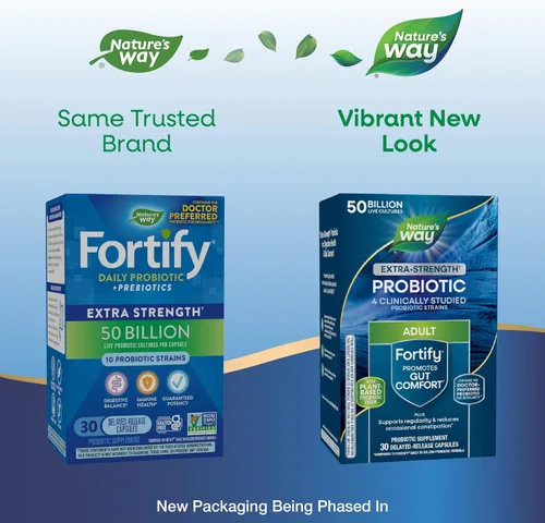 Miniatura 2 de Nature's Way Fortify Daily Probiotic + Prebiótico para hombres y mujeres, 50 mil millones de cultivos vivos, suplemento extra fuerte para la salud