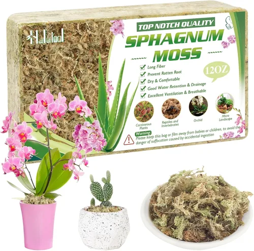 Miniatura 13 de Halatool Musgo esfagnum prémium de 3.6 onzas para plantas de interior, mezcla para macetas de musgo de orquídea de 4 cuartos de galón, musgo