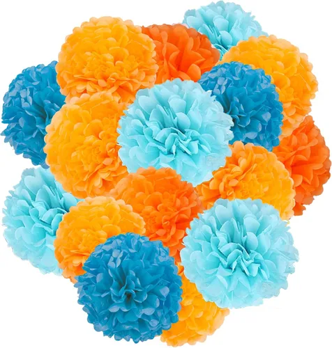 Miniatura 18 de Capesaro Pompones de Papel Dorado y Negro - 10", 12" Decoraciones de Papel Tisú para Decoración Colgante de Fiestas - Juego de 12 Piezas