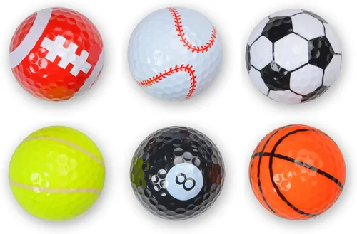 Bolas de golf surtidas, 6 unidades, entrenamiento, deportes, regalo, práctica, conducción de campo, diversión novedosa para golfistas, dibujos
