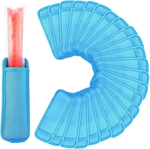 Miniatura 13 de JANYUN Paquete de 24 bolsas reutilizables para paletas de hielo, fundas anticongelantes (multicolor)