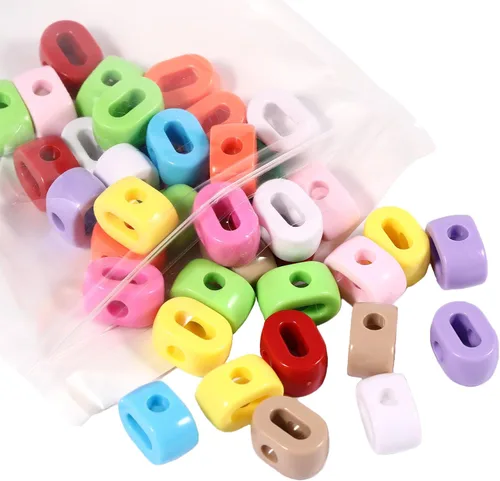 Miniatura 8 de 40 cuentas de letras 3D focales acrílicas sueltas para hacer joyas, pulseras, collares, llavero, bolsa de teléfono, cadena, llaveros (letras mixtas)