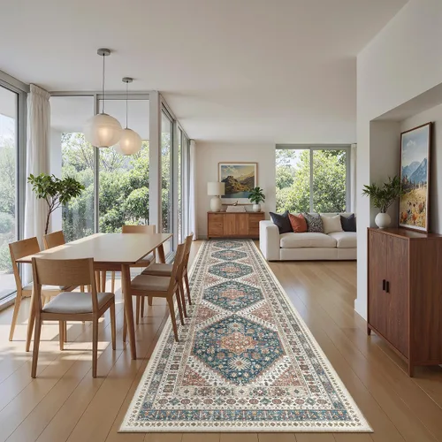 Miniatura 130 de Madane Tapete lavable de 2 x 10 pies para pasillo, cocina, recibidor, clásico, suave, antideslizante para interiores, casa de campo, baño, sala