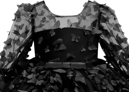 Miniatura 2 de KLFFLGID Vestido de mariposa con lentejuelas y lazo para bebé niña pequeña, tutú de flores para boda, fiesta de cumpleaños