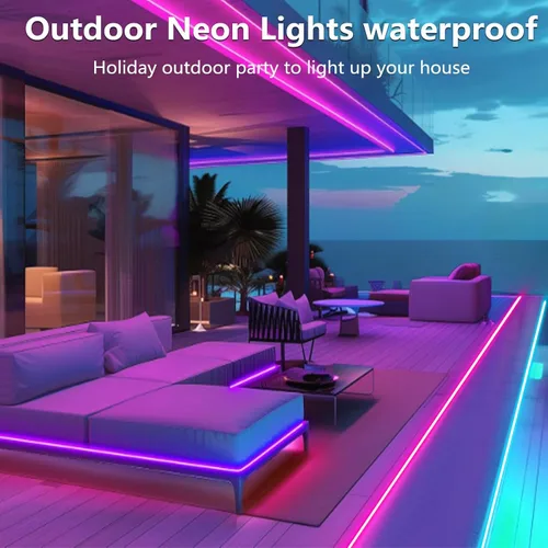 Miniatura 6 de Cuerda de luces de neón de 16.4 pies, control de luz LED flexible con aplicación/control remoto, múltiples modos, sincronización de música, tira