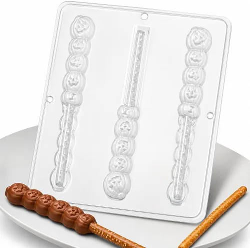 Miniatura 5 de Molde de caramelo de chocolate con pretzel de calabaza para Halloween 946