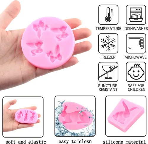 Miniatura 4 de ZiXiang Molde de silicona para fondant de conejo, orejas de conejo de Pascua, moldes de chocolate para decoración de pasteles, decoración de Estilo b