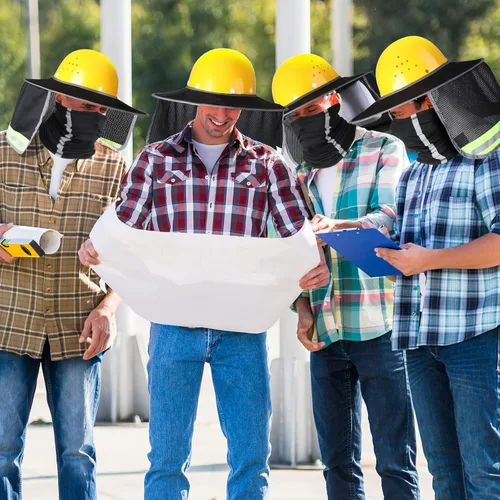 Miniatura 6 de SATINIOR 2 parasoles para sombrero duro, visera de malla de ala completa de alta visibilidad, protección para el cuello, banda reflectante, bandana