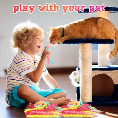 Miniatura 7 de Chivao Paquete de 50 Juguetes Fidget de Cuerda Elástica a Granel Juguetes Sensoriales de Animales para Niños y Adultos Gusanos Fidget Coloridos