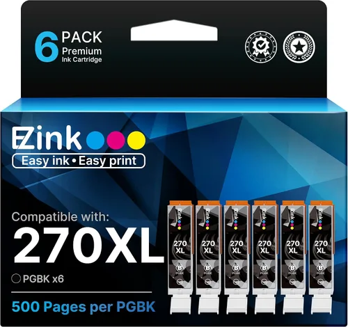 E-Z Ink Cartucho de tinta de repuesto compatible para Canon PGI-270XL PGI 270 XL para usar con impresoras MG6821 TS6020 MG6820 MG5720 MG5721 MG5722