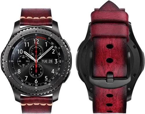 MroTech Correa de 0.866 in compatible con Samsung Gear S3 Frontier/Classic/Galaxy Watch 1.811 in/Galaxy Watch 3 de 1.772 pulgadas, correa de Rojo