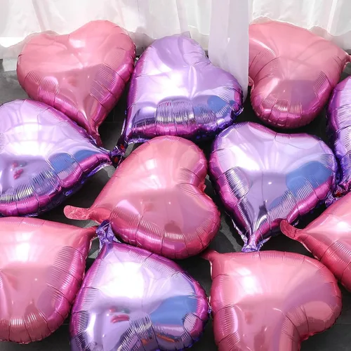 Miniatura 6 de 10 globos de corazón morado perlado, globos de Mylar de 18 pulgadas para baby shower, boda, decoración del día de San Valentín Púrpura perla de 18
