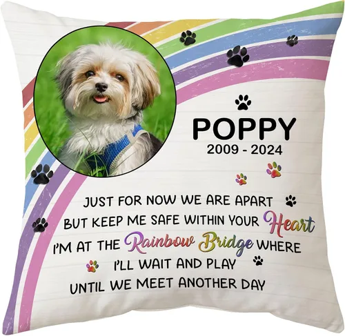 Miniatura 18 de Hyturtle Almohada personalizada conmemorativa de condolencia con inserción - 12"x12" impresa por ambas caras con nombre personalizado y foto