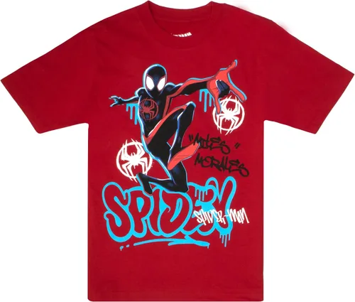 Miniatura 2 de Marvel Spider-Man Spiderverse Avengers - Camiseta de manga corta, paquete de 4 unidades, Miles Morales Spider Gwen para niños